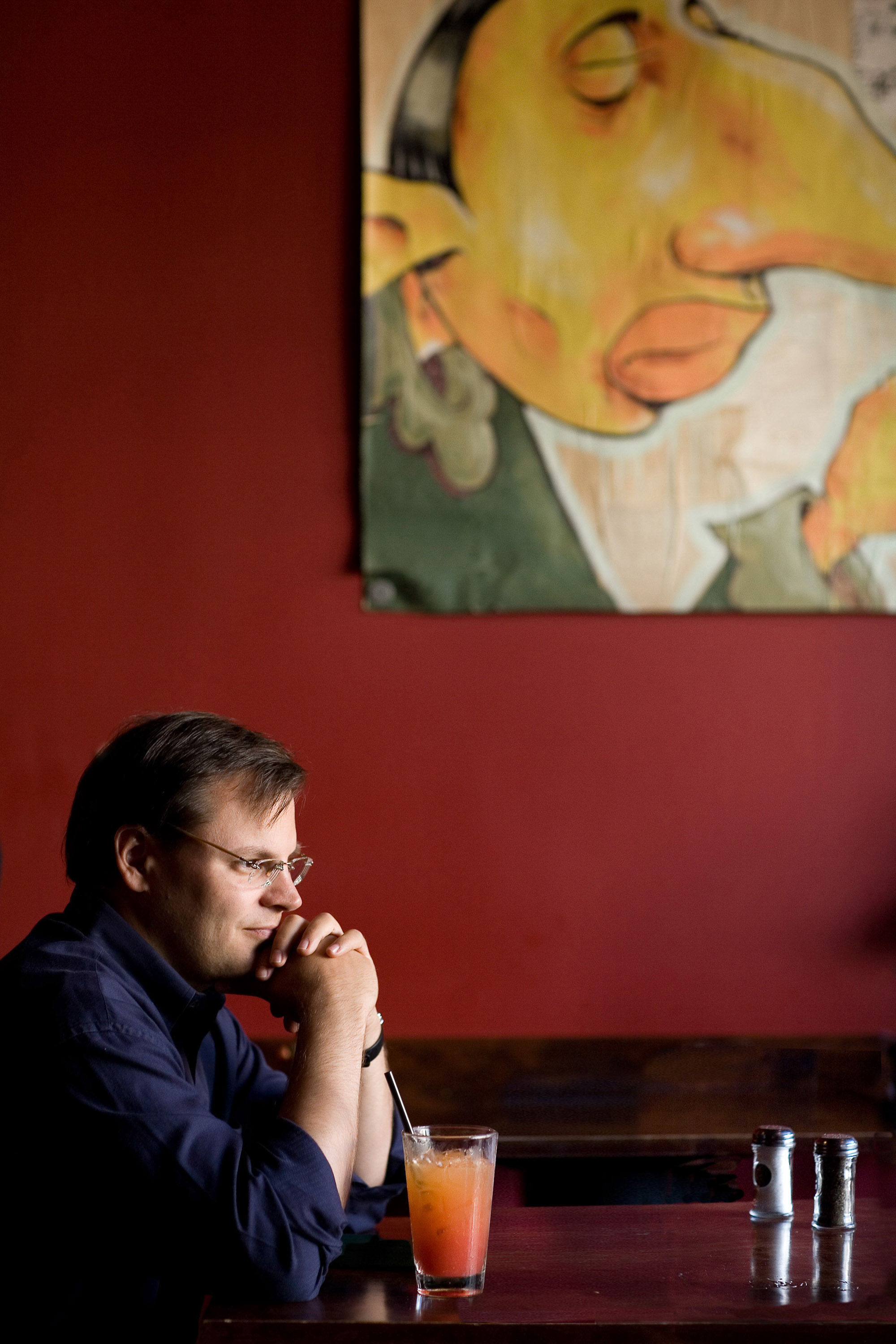 Portrait of a man with bold colors and composition