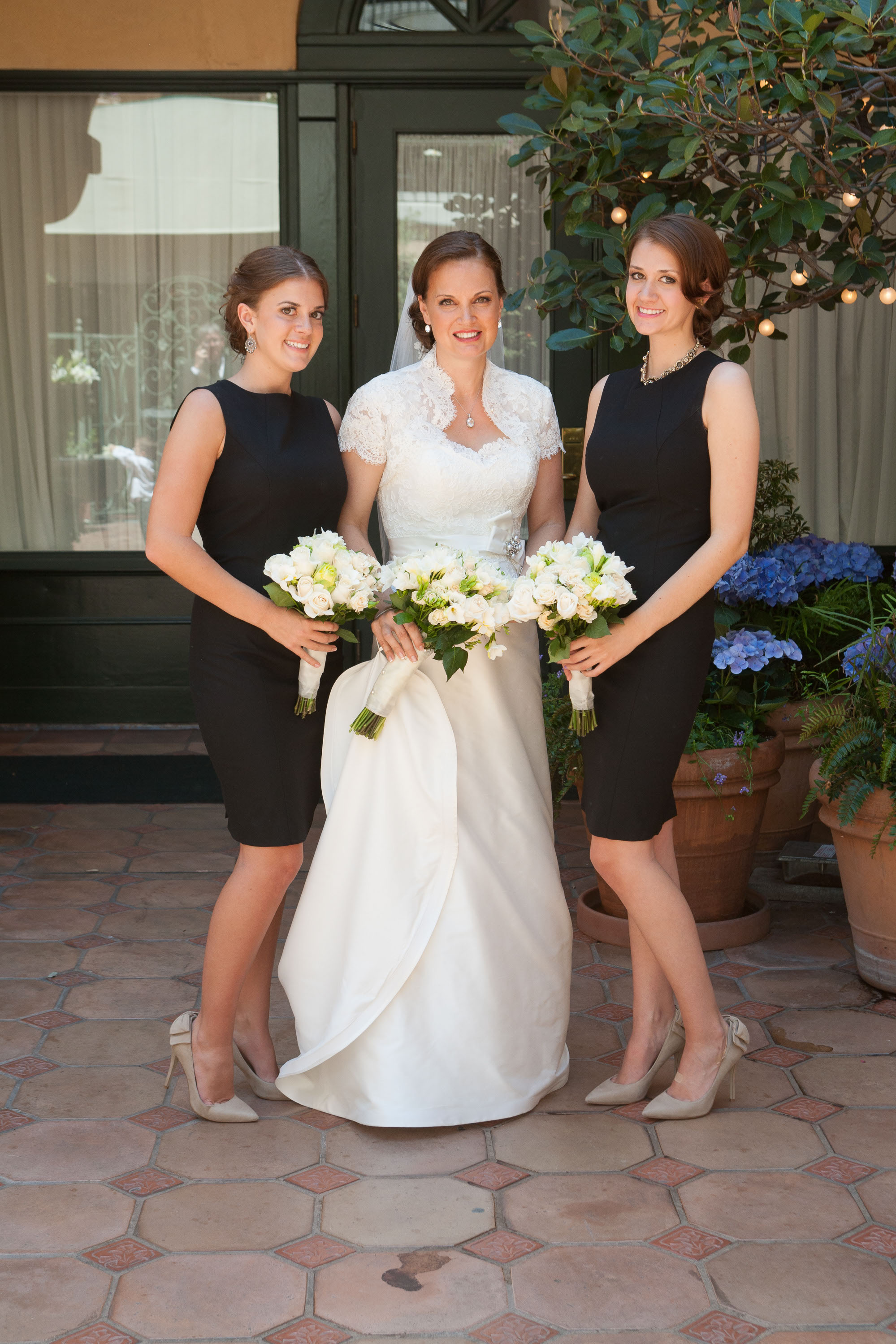 The bride and her daughters at the Garden Court Hotel in Palo Alto