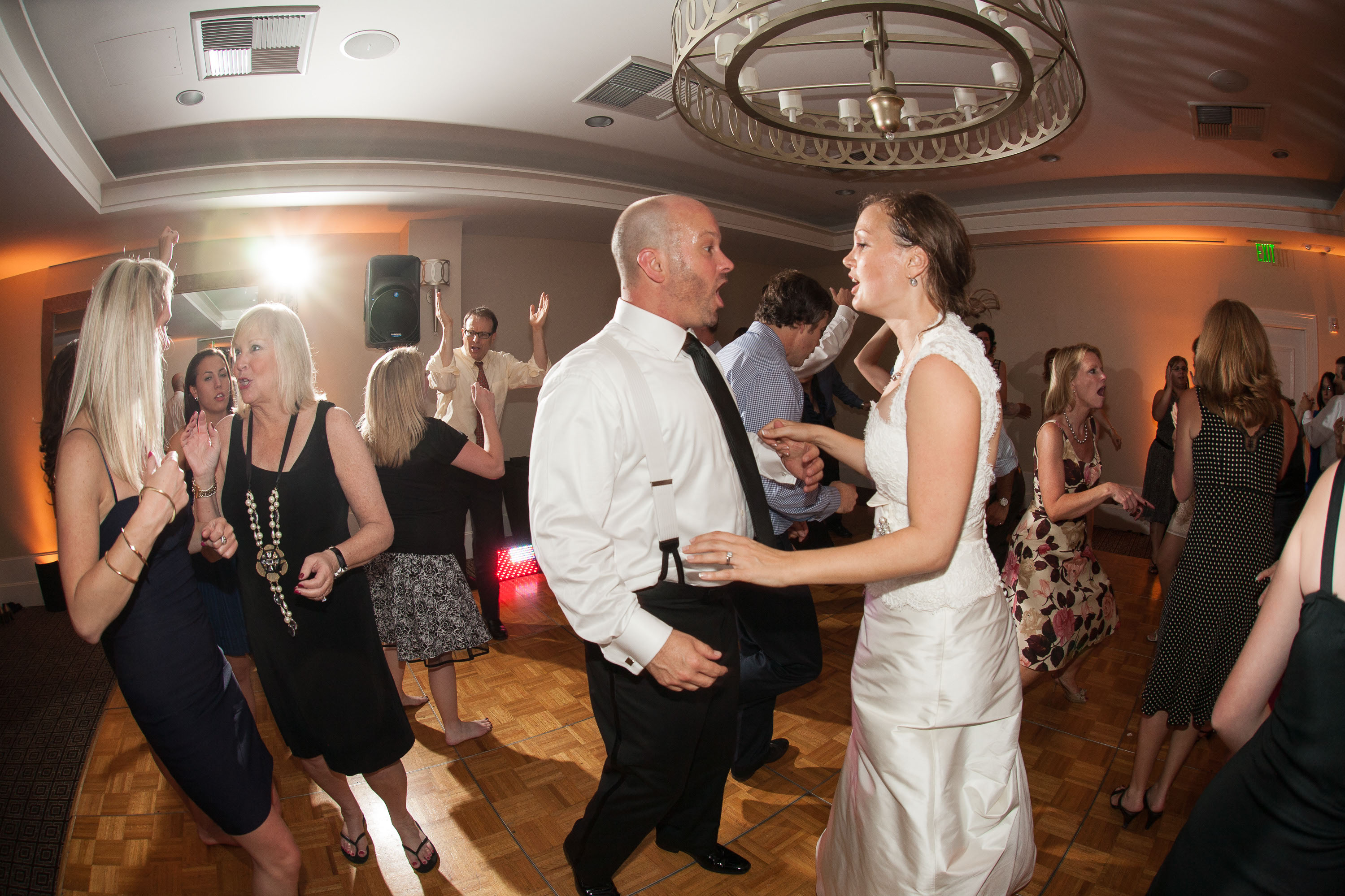 Playful dancing at the Garden Court Hotel in Palo Alto