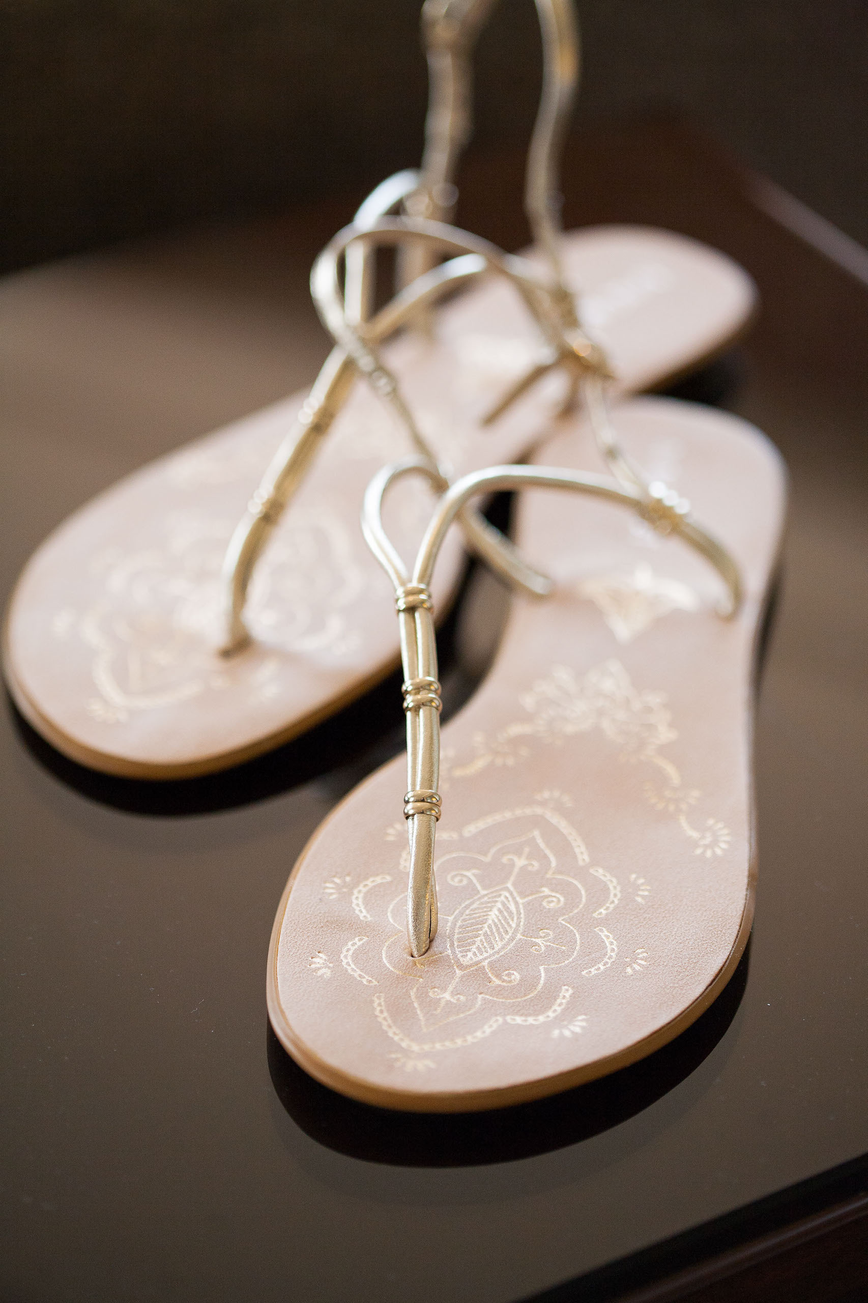 Stunning wedding sandals at the Fairmont Hotel in San Francisco
